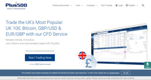 Plus500 homepage
